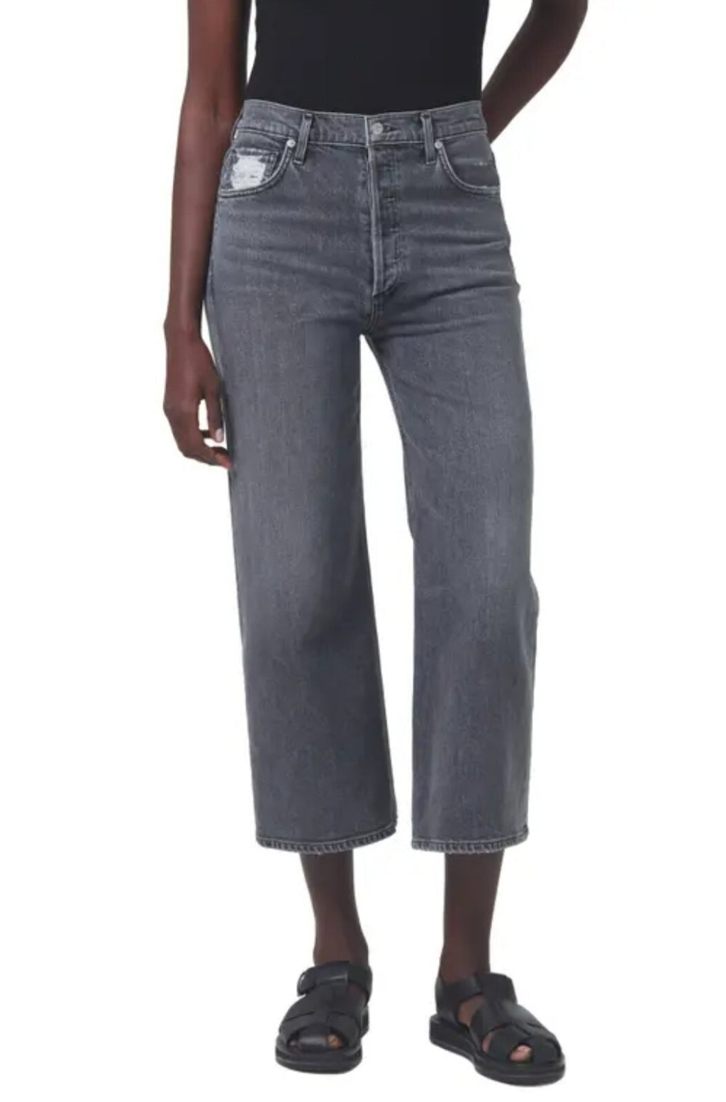 NWOT Citizens of Humanity Sacha High Rise Wide Leg Crop Jeans Denim Sz 27 0
