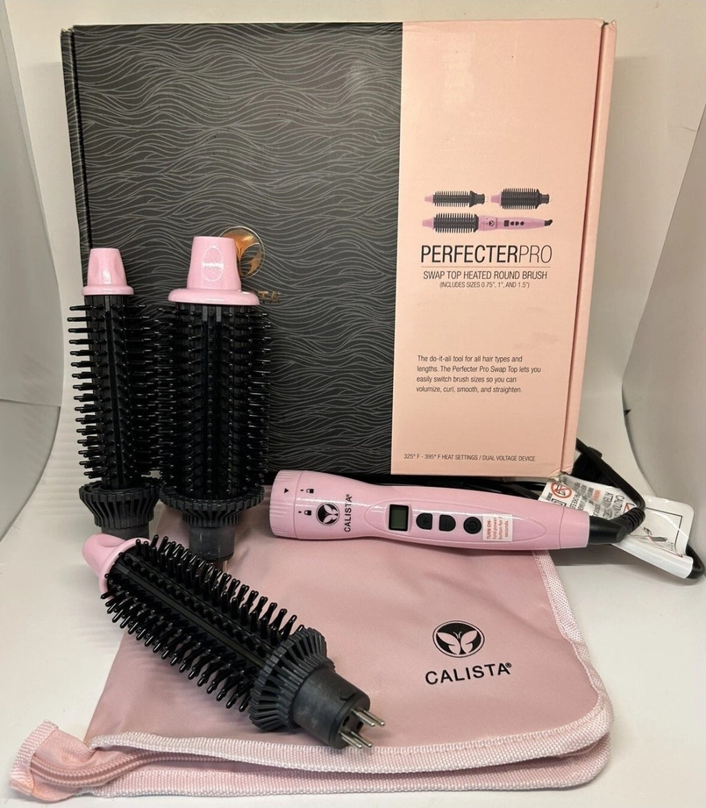 Calista Perfecter Pro Swap Top Heated Round Brush .75" 1" 1.5" Ballet Slipper1