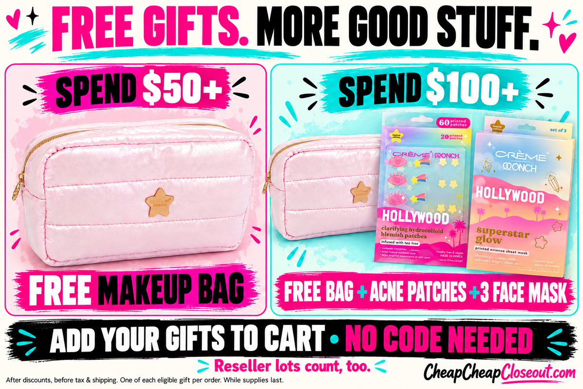 $100 gift set includes makeup bag, acne patches and boxed 3-pack face masks