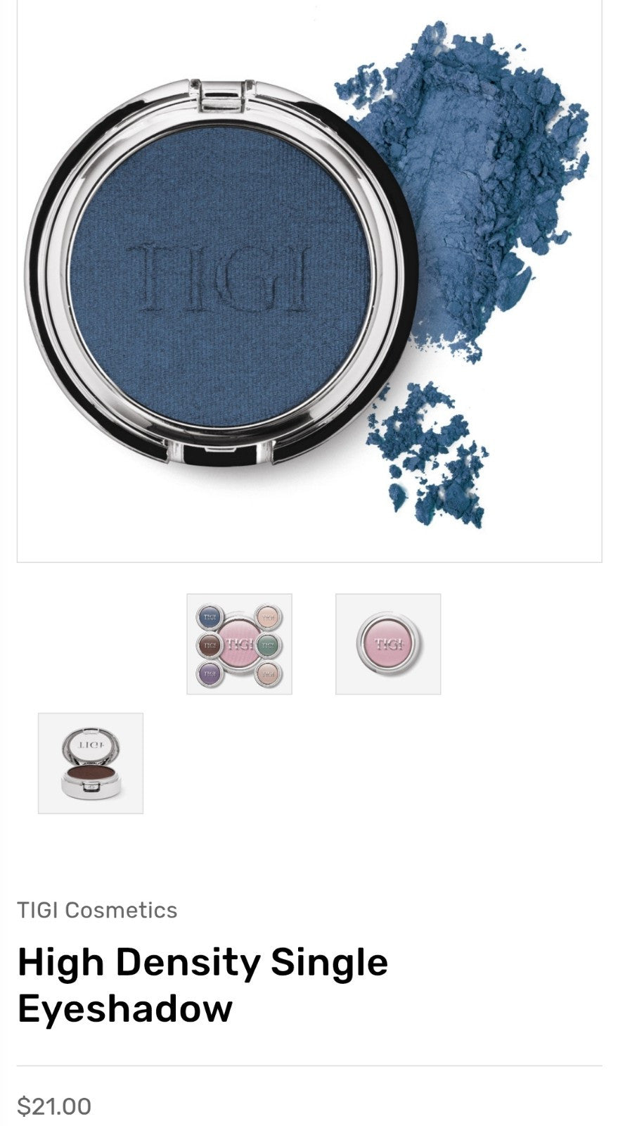 Tigi Cosmetics High Density Single Eyeshadow, Skinny Jeans, 0.13 Oz Blue Denim 3