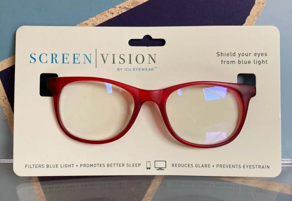ICU Eyewear Screen Vision Glasses Filters Blue Light - Red Curve Oval2