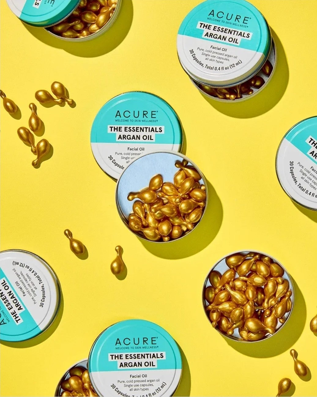 10 × Acure The Essentials Argan Oil Capsules Daily Youth Restoring 30 Ct Ea