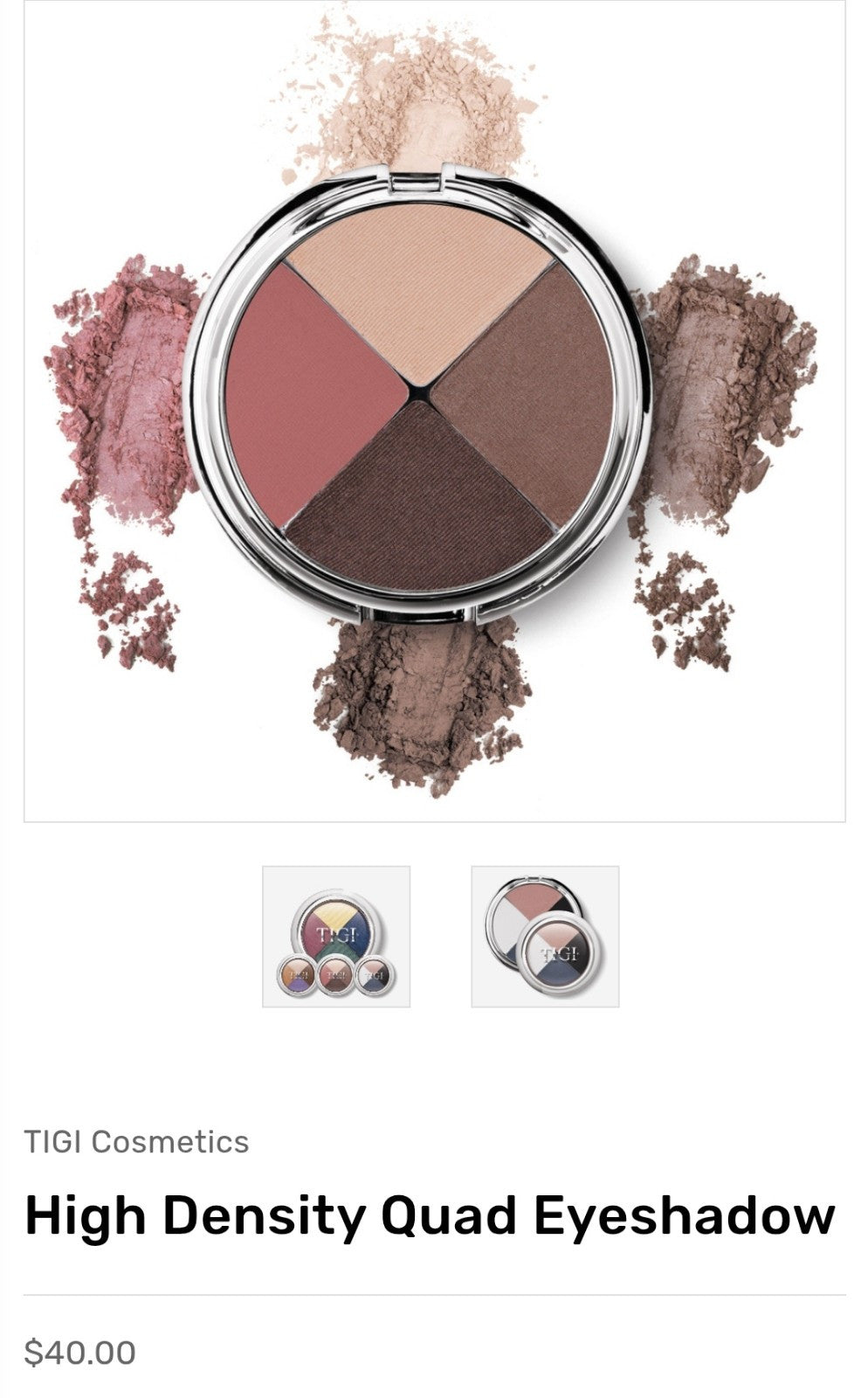 TIGI High Density Eyeshadow Quad Love Affair .32 oz New Cosmetic Shadow 2