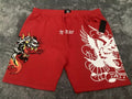 ED HARDY Hellcat Panther Tattoo Eagle Fleece Sweat Shorts Red Men’s Size M *NEW*0