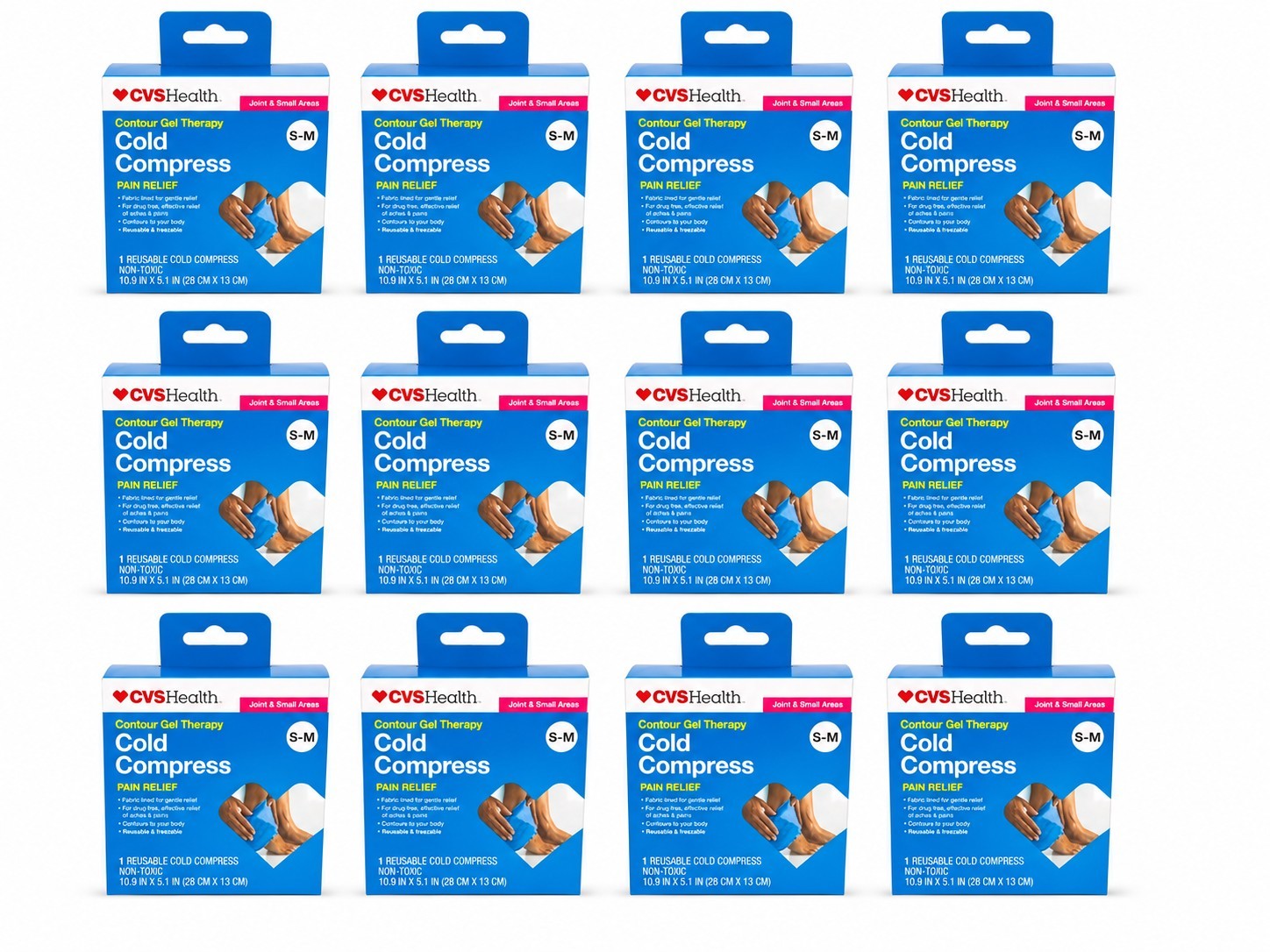 CVS Health Contour Gel Therapy Cold Compress Pain Relief S-M Lot of 12 Casepack
