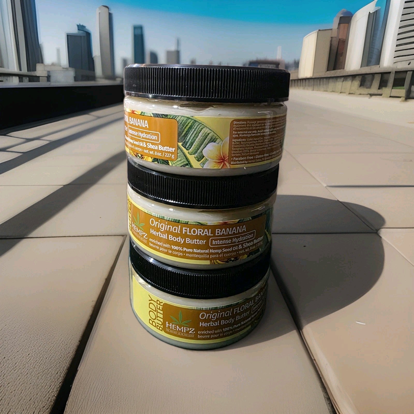 Hempz Original Floral Banana Herbal Body Butter 8 oz 3 Pack Intense Hydration