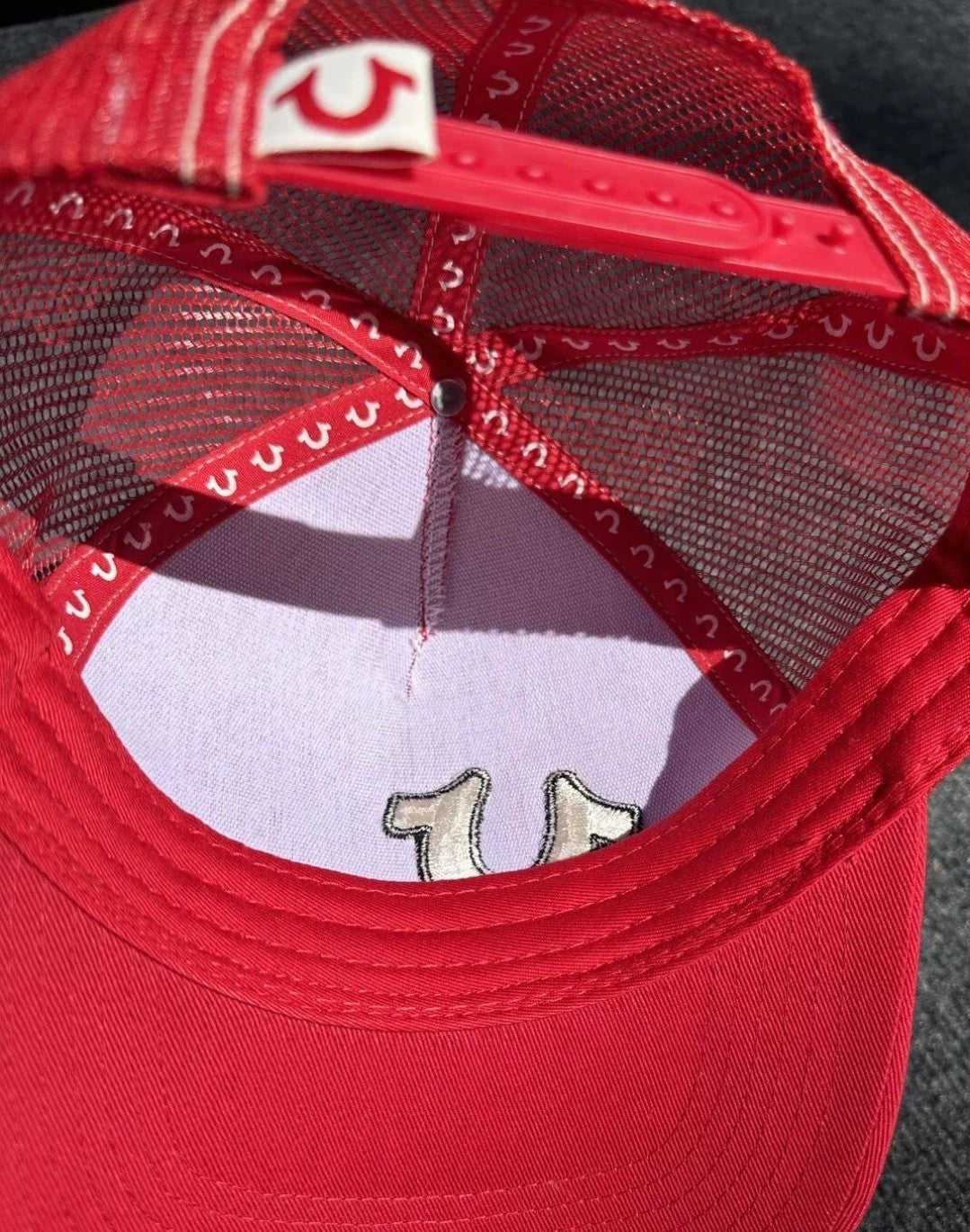 True Religion Buddha Red/Blue/ White Snapback Adj Trucker Hat One Size NWT3