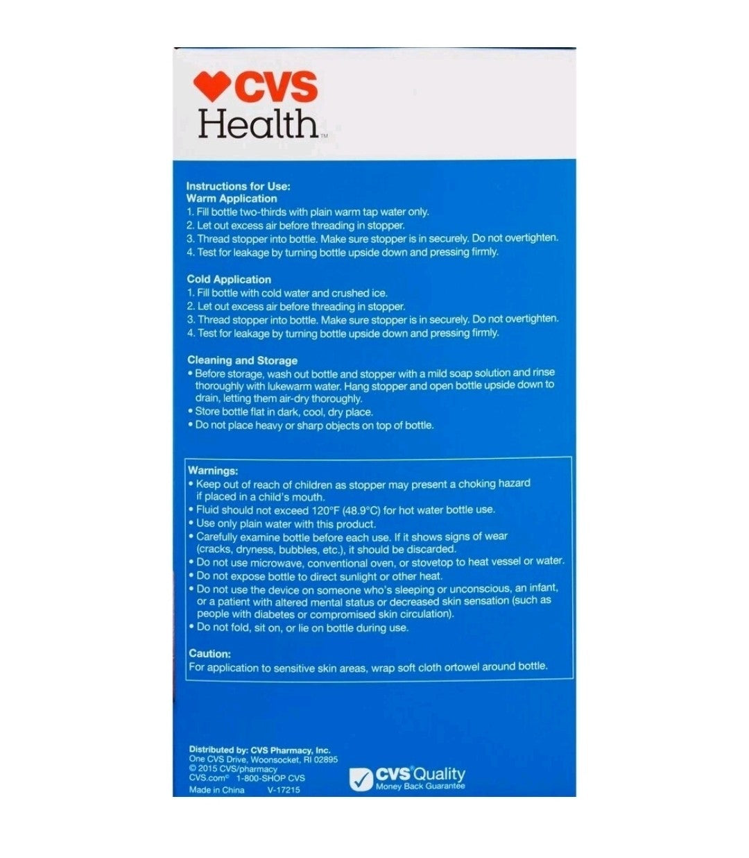 Lot Of 4 CVS Health Hot Water Bottle Warm or Cold 1.75 Qt 1.65L Latex Free New