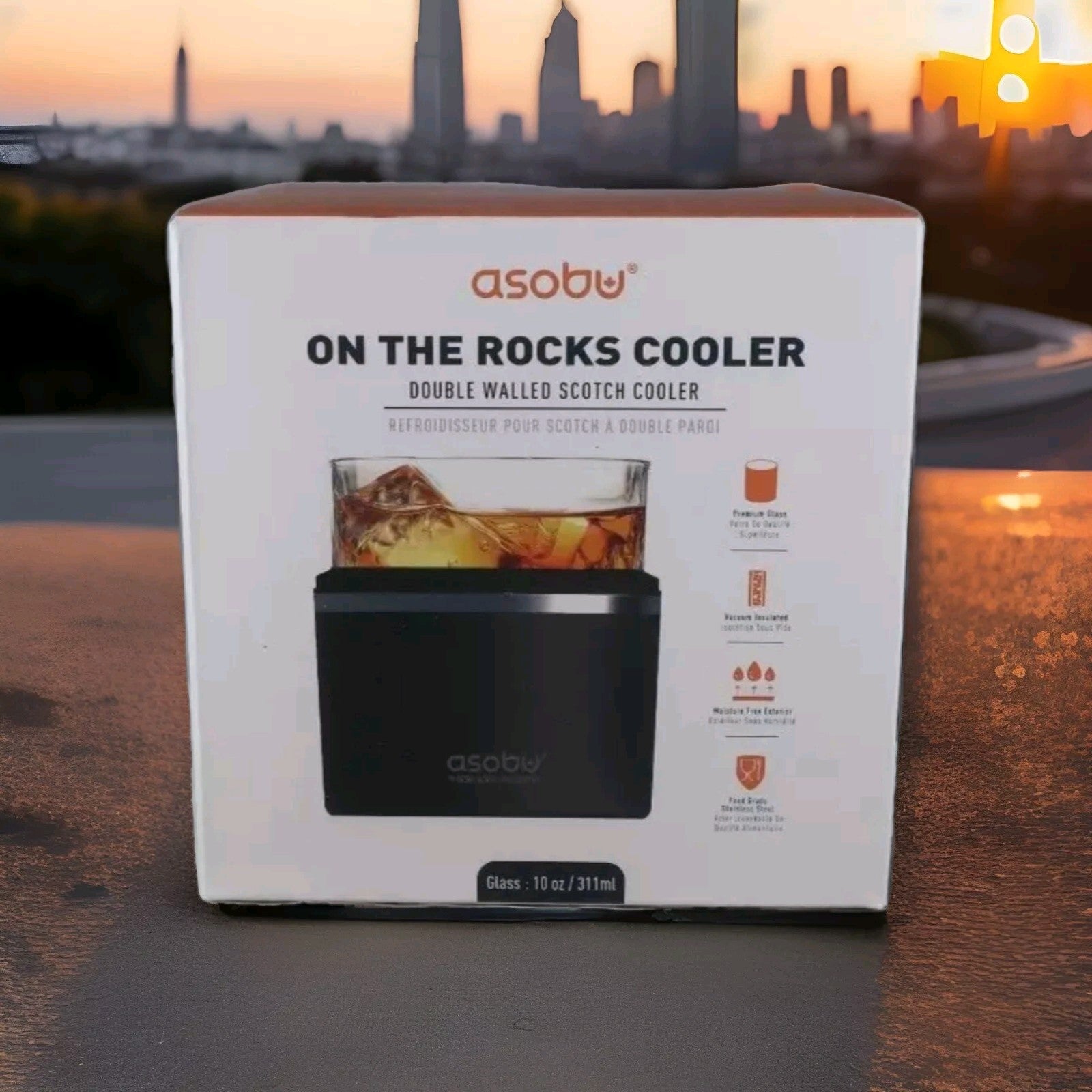 Asobu LAO21 On The Rocks Double Walled Scotch Cooler - Black0