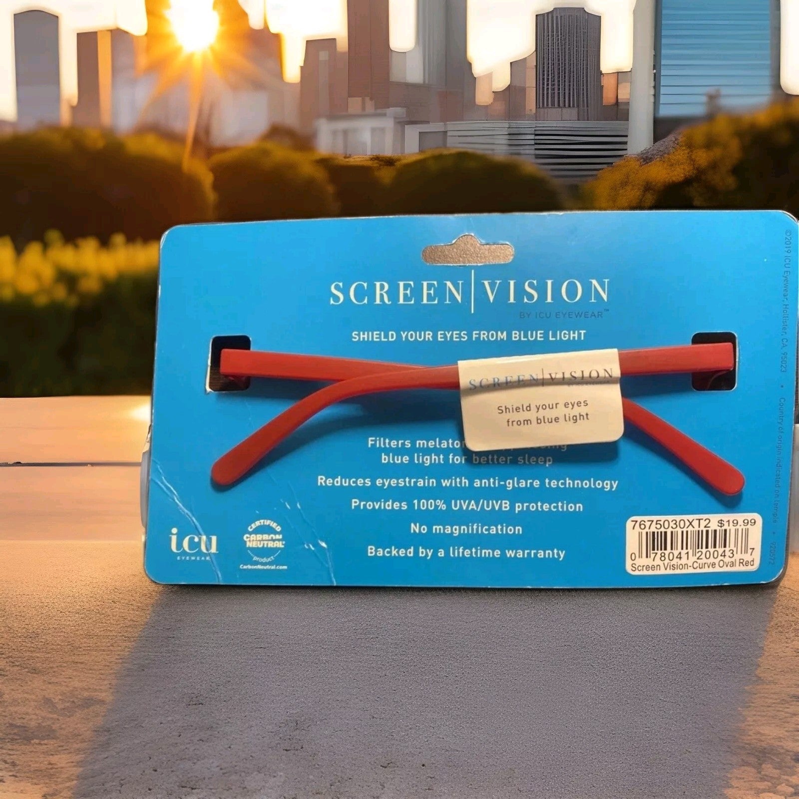 ICU Eyewear Screen Vision Glasses Filters Blue Light - Red Curve Oval1