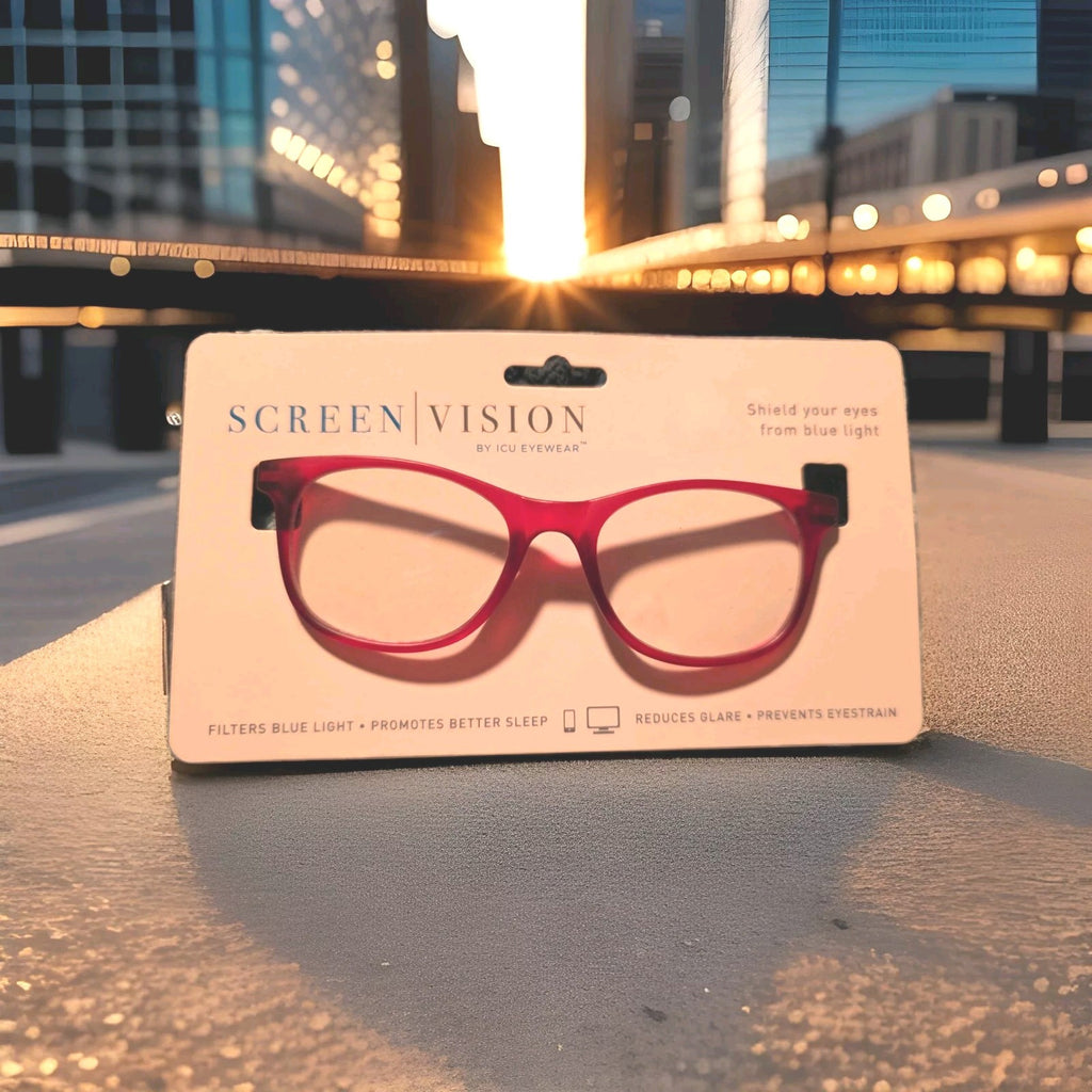 ICU Eyewear Screen Vision Glasses Filters Blue Light - Red Curve Oval0