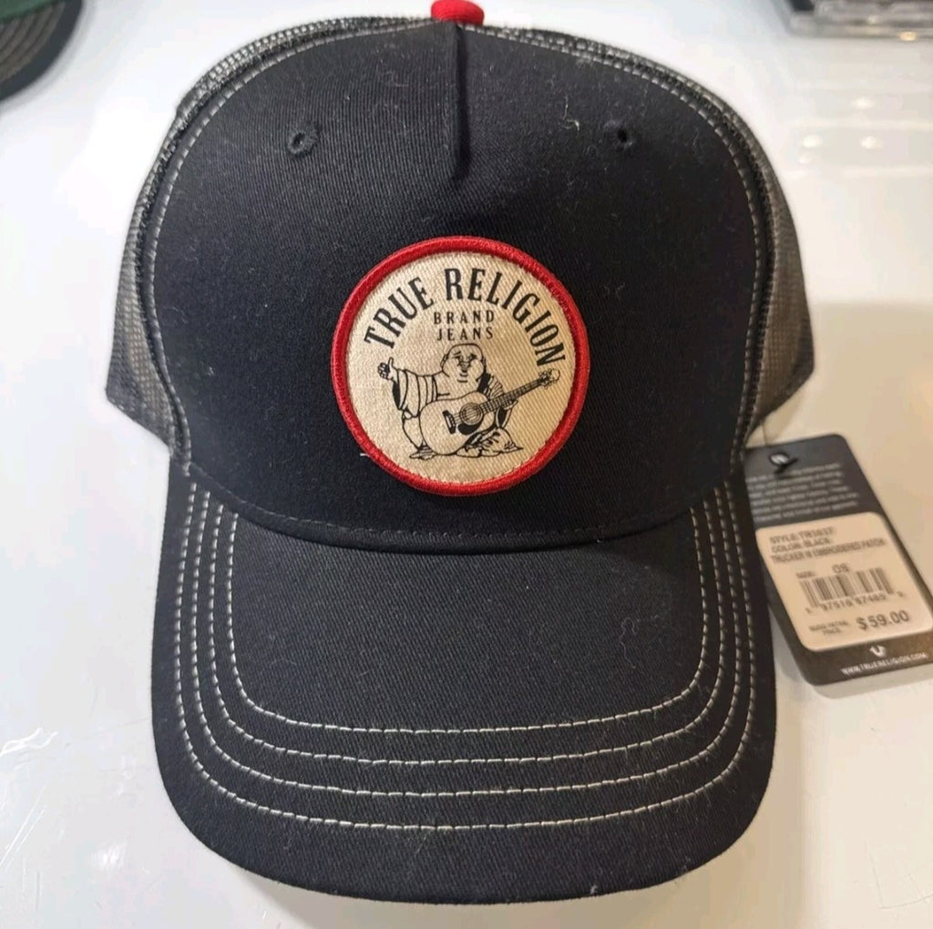 True Religion Buddha Red/Blue/ White Snapback Adj Trucker Hat One Size NWT0