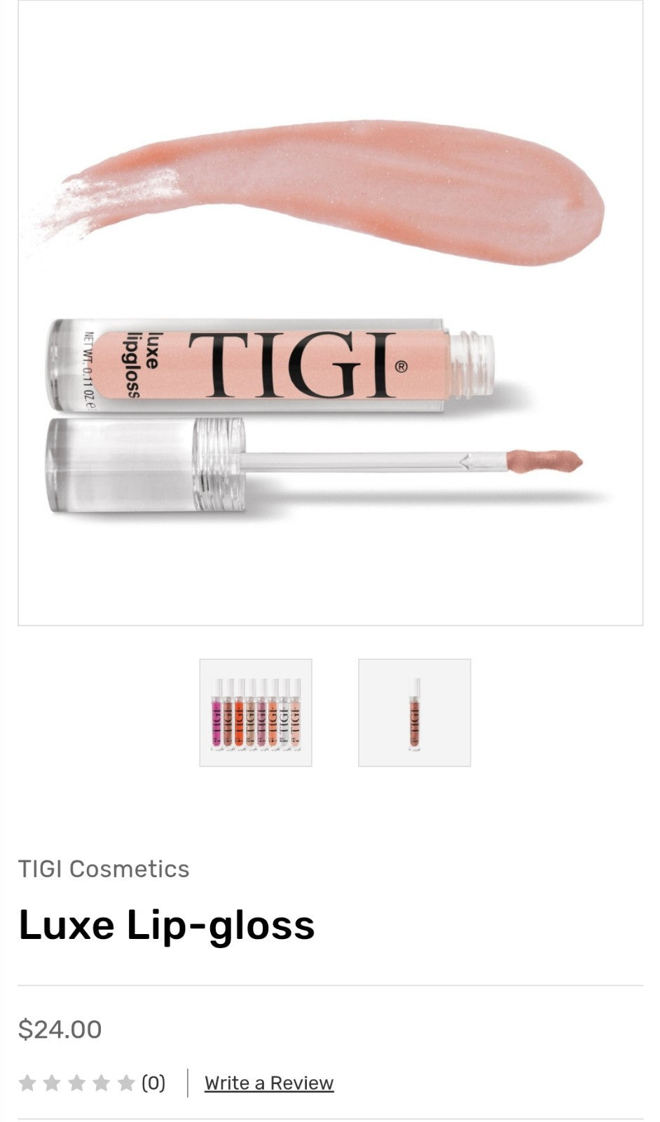 TIGI Cosmetics Luxe Lipgloss Superficial .11 oz Lip  Gloss SHIMMER 2