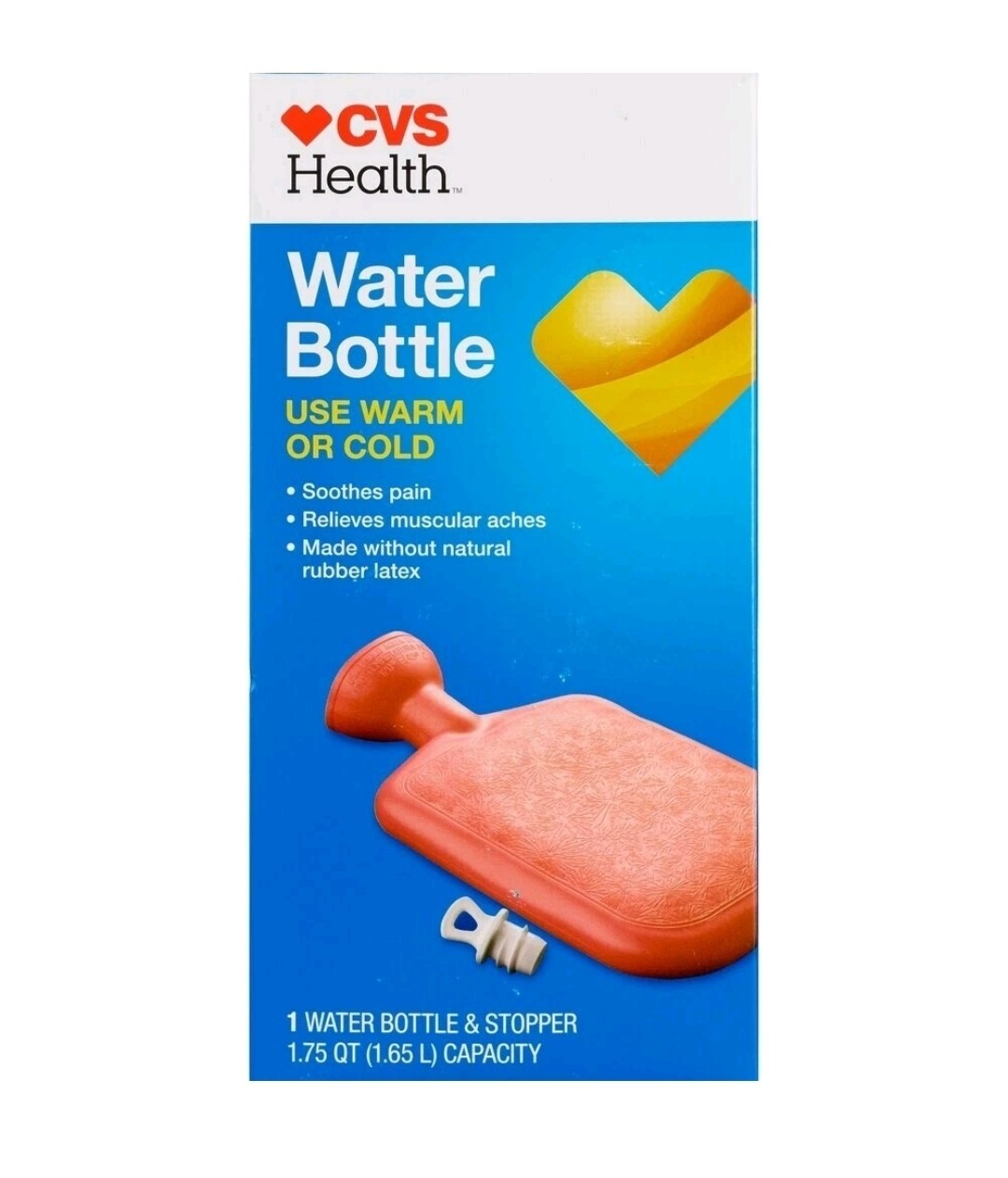 Lot Of 4 CVS Health Hot Water Bottle Warm or Cold 1.75 Qt 1.65L Latex Free New