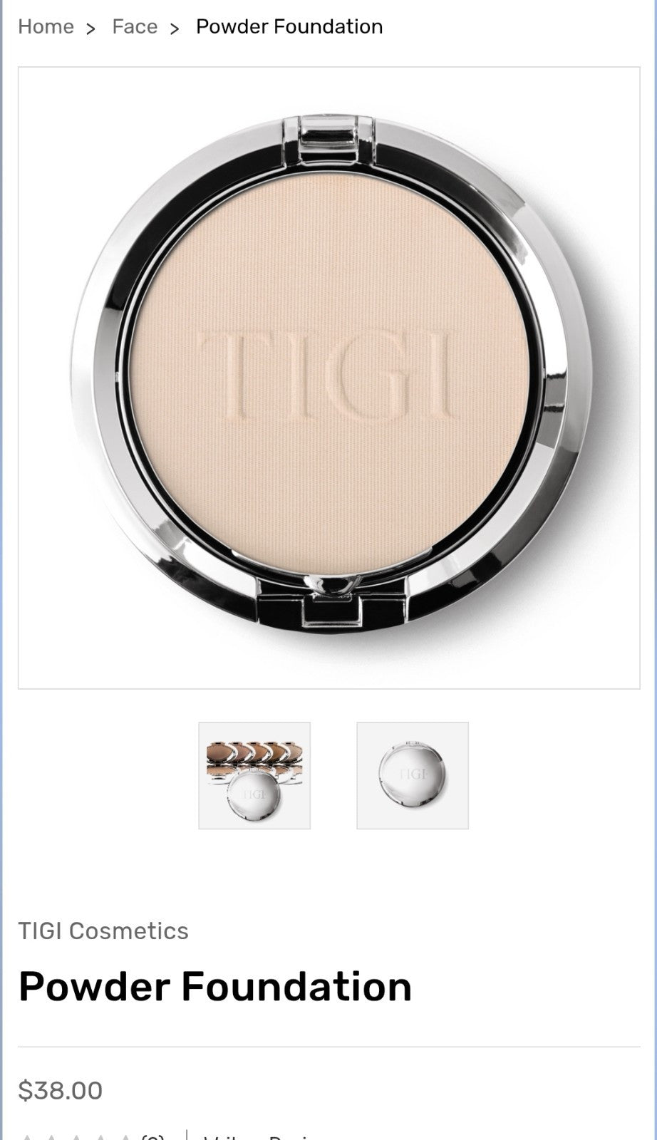 TIGI Cosmetics Powder Foundation Pure 0.37 Ounce New 3