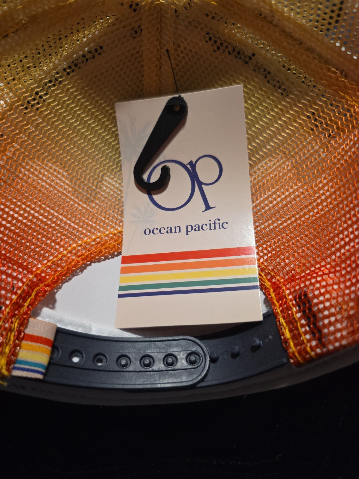 Ocean Pacific OP Trucker Hat Black Orange Mesh Snapback Surf Cap Adjustable New