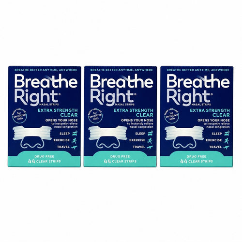 3 Packs Breathe Right Extra Strength Clear 44 Strips In Each EXP 2029