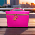 ESTEE LAUDER PRETTY HOT PINK COSMETIC MAKEUP TRAIN CASE LUNCH BOX 8*6*4.5 INCH
