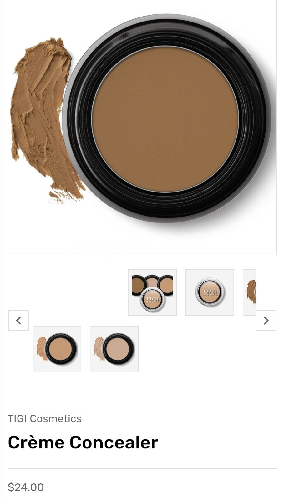 TIGI Professinal Cosmetics Creme Concealer, Dark, 0.06 Oz New Build Coverage 3